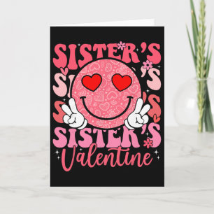 Carte Visage Souriant Groovy Sœur de la Saint-Valentin F
