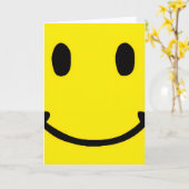 Carte Visage Souriant Jaune Clair Rétro (Fleur jaune)