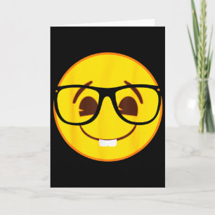 Carte Visage sourire jaune Gles nerd officiel Emoji