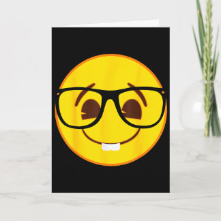 Carte Visage sourire jaune Gles nerd officiel Emoji 
