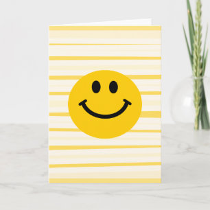 Carte Visage sur rayures jaune soleil