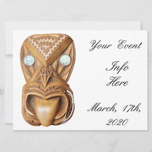 Carte Visage Tiki Maori sculpté Thunder_Cove (Devant)