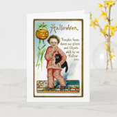 Carte Visages Citrouilles d'Hallowe (Fleur jaune)