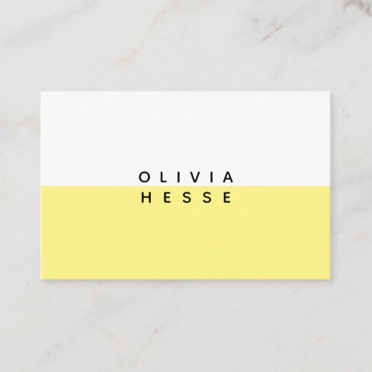 Carte visite Minimal Yellow White Business Card (Devant)
