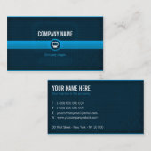 Carte visite - Professionnel informatique bleue v1 (Devant / Derrière)