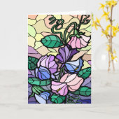 Carte vitrail lys des champs (Fleur jaune)