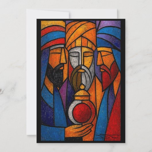 Carte Vitrail Moderne des Rois Mages (Devant)