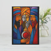 Carte Vitrail Moderne des Rois Mages (Debout devant)