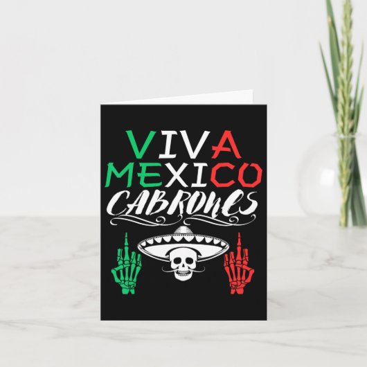 Carte Viva Mexique Cabrones Fête de l'Indépendance Drape (Devant)