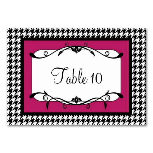 Carte Vivaciale Rose et Noir Houndstooth (Devant)