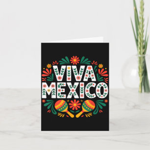 Carte Vive le Mexique, art populaire coloré, indépendanc