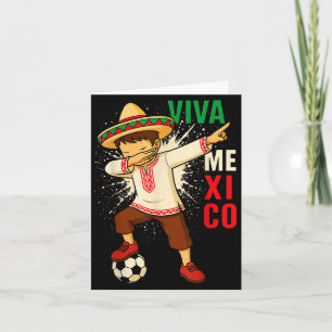 Carte Vive le Mexique garçon de football mexicain faisan