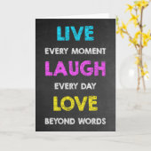 Carte Vivez chaque instant Rire chaque jour Amour au-del (Fleur jaune)