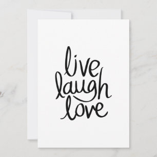 Carte Vivez, Riez, Aimez – Typographie Inspirante Classi