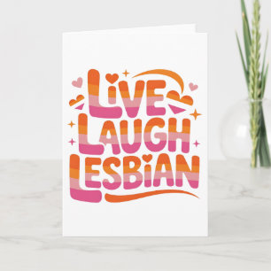 Carte Vivez Riez Lesbienne Drôle Communauté LGBTQ