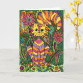 Carte Vivid Garden Cat 2 (Fleur jaune)