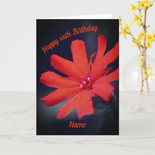 Carte Vivid Orange Daisy Flower Personnalisé Anniversair