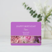 Carte Vivid Orchid Happy Birthday Greeting Card (Debout devant)
