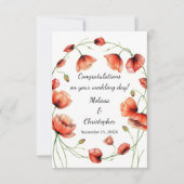 Carte Vivid Watercolor Poppies Mariages Félicitations (Devant)