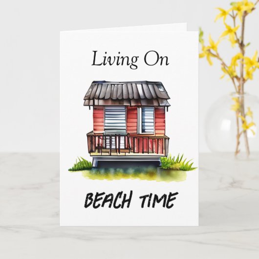 Carte Vivre à la plage | Simplement dire HI (Fleur jaune)