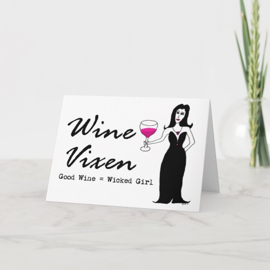 Carte Vixen "Bon Vin = Fille Malade" (Devant)