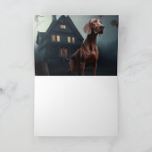Carte Vizsla Halloween Effrayant (Intérieur)