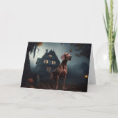 Carte Vizsla Halloween Effrayant (Devant)