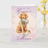 Carte Vizsla Heart Maman (Fleur jaune)