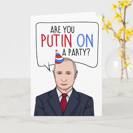 Carte VLADIMIR POUTINE : Es-tu Poutine dans un parti ? (Fleur jaune)
