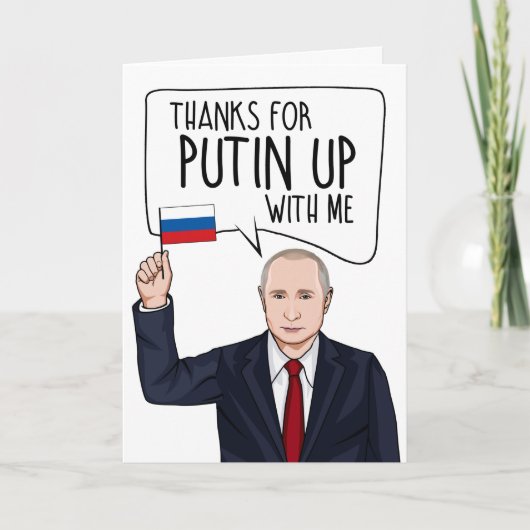Carte VLADIMIR POUTINE : Merci Poutine avec moi (Devant)