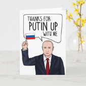 Carte VLADIMIR POUTINE : Merci Poutine avec moi (Fleur jaune)