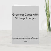 Carte Vntage Image of Lady Sewing Greeting Card (Dos)