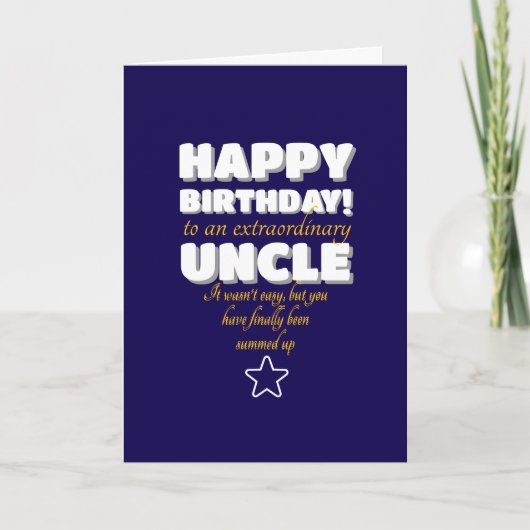 Carte Vœu d'anniversaire à un oncle préféré (Devant)