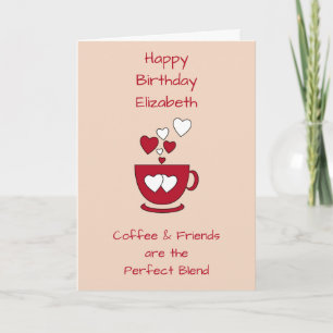 Carte Vœu d'anniversaire Café Abricot & Amis