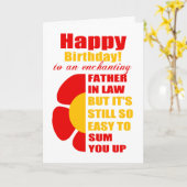 Carte voeu d'anniversaire de beau-père (Fleur jaune)