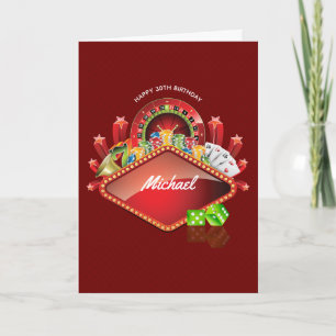 Carte Vœu d'anniversaire de casino