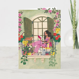 Carte Vœu d'anniversaire détendu femme