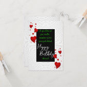 Carte Vœu d'anniversaire drôle (Devant/Arrière en situation)