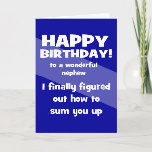 Carte voeu d'anniversaire drôle pour un neveu
