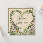 Carte Vœu de fête de Beltane (Devant/Arrière en situation)