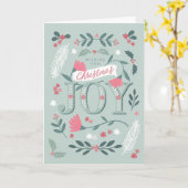 Carte vœu de joyeux Noël folklorique (Fleur jaune)