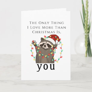 Carte Vœu de Noël Je vous souhaite un raton laveur sauva