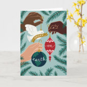 Carte Vœu de Noël Paix sur Terre (Fleur jaune)