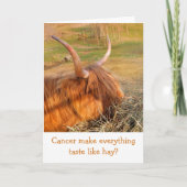 Carte Vœux amusants de rétablissement pour un cancer bov (Devant)