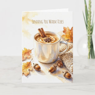 Carte Vœux Automnaux Cosy Latte Pliage de l'eau