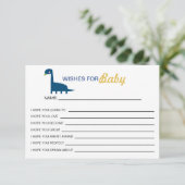 Carte Voeux Bleu Bébé Dinosaur Cute Jaune Moderne (Debout devant)