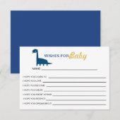 Carte Voeux Bleu Bébé Dinosaur Cute Jaune Moderne (Devant / Derrière)