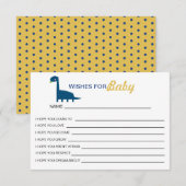 Carte Voeux Bleu Bébé Dinosaur Cute Jaune Moderne (Devant / Derrière)