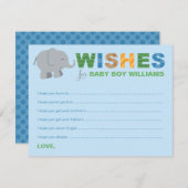 Carte Voeux bleus colorés pour bébé garçon Jungle Animau (Devant / Derrière)