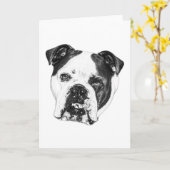 Carte vœux bouledogue Bright Wish (Fleur jaune)
